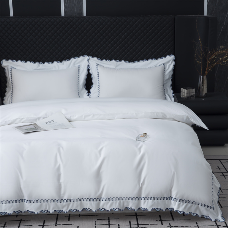 Izuzetan set posteljine od pamučnog satena 350TC dizajna s vezom Izuzetan set posteljine od pamučnog satena 350TC dizajna s vezom