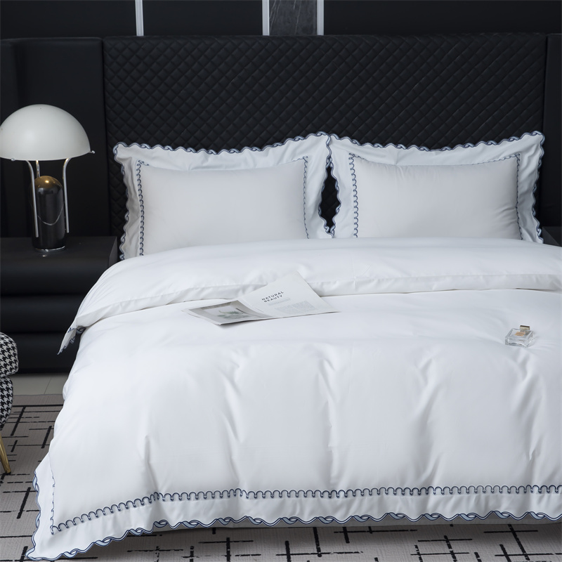 Izuzetan set posteljine od pamučnog satena 350TC dizajna s vezom Izuzetan set posteljine od pamučnog satena 350TC dizajna s vezom