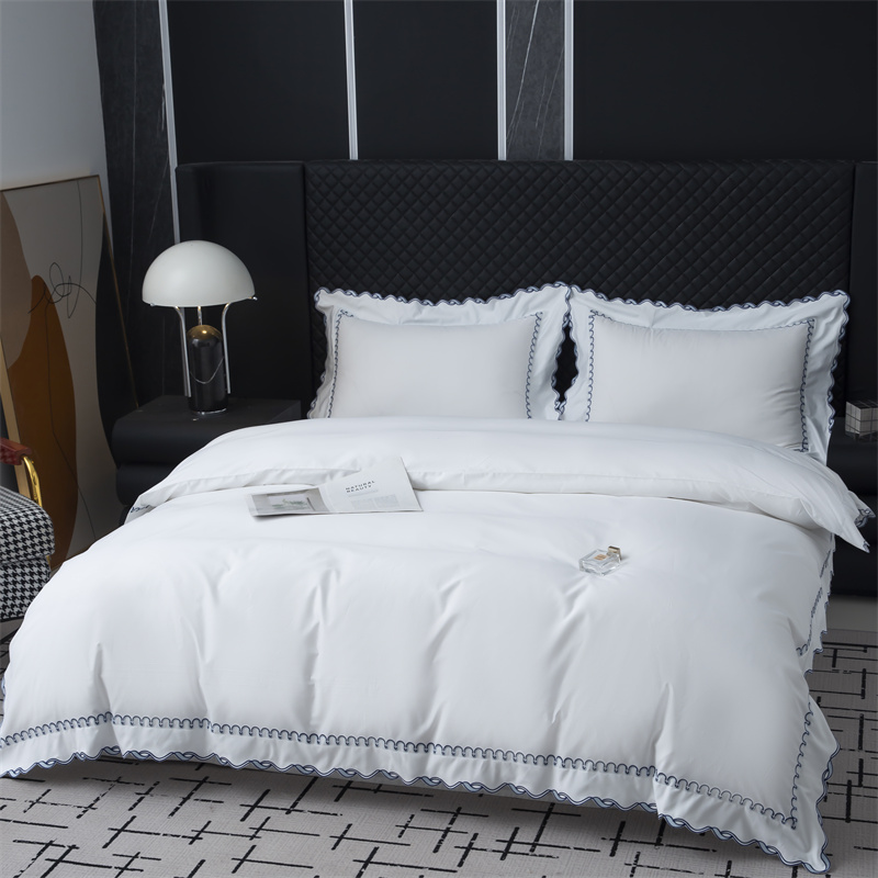 Izuzetan set posteljine od pamučnog satena 350TC dizajna s vezom Izuzetan set posteljine od pamučnog satena 350TC dizajna s vezom