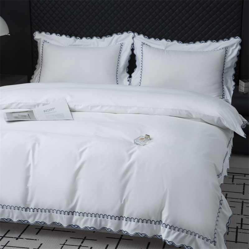 Izuzetan set posteljine od pamučnog satena 350TC dizajna s vezom Izuzetan set posteljine od pamučnog satena 350TC dizajna s vezom