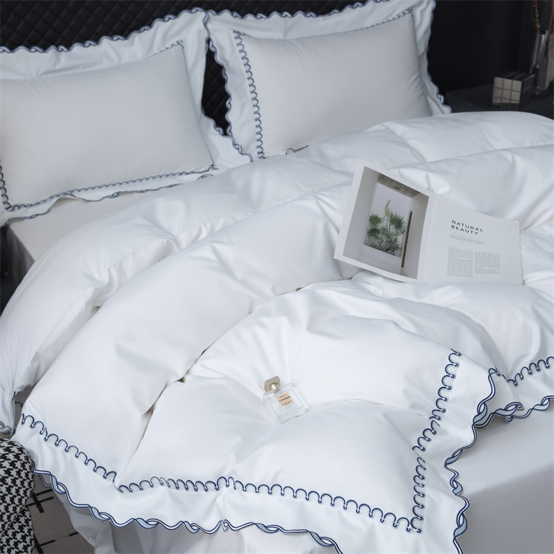 Izuzetan set posteljine od pamučnog satena 350TC dizajna s vezom Izuzetan set posteljine od pamučnog satena 350TC dizajna s vezom