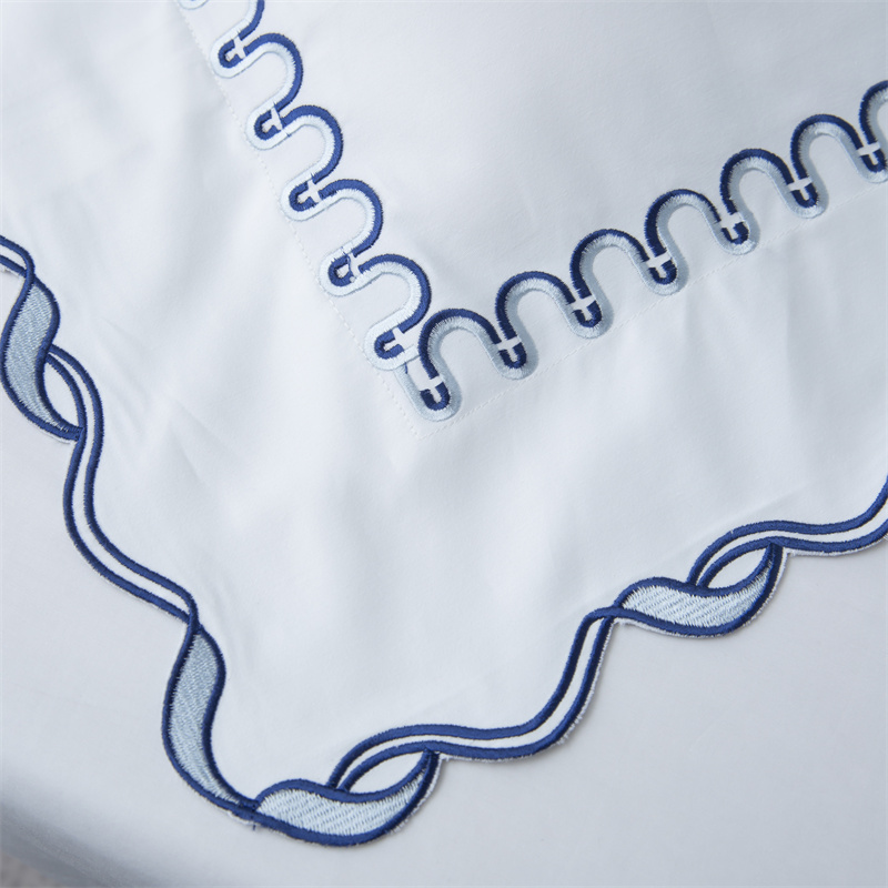 Izuzetan set posteljine od pamučnog satena 350TC dizajna s vezom Izuzetan set posteljine od pamučnog satena 350TC dizajna s vezom