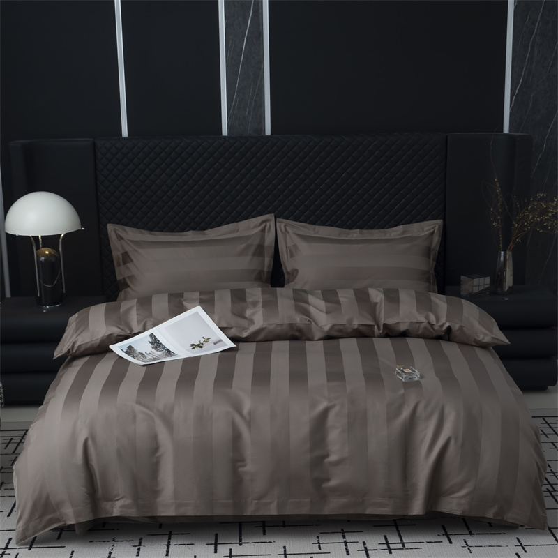 Set posteljine od pamučnog satena od 7 cm prugastog satena 750TC