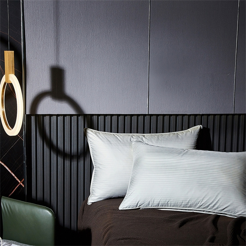 Duck Down Three Layers Filling Pillow Sateen Stripe Pillow Duck Down Three Layers Filling Pillow Sateen Stripe Pillow