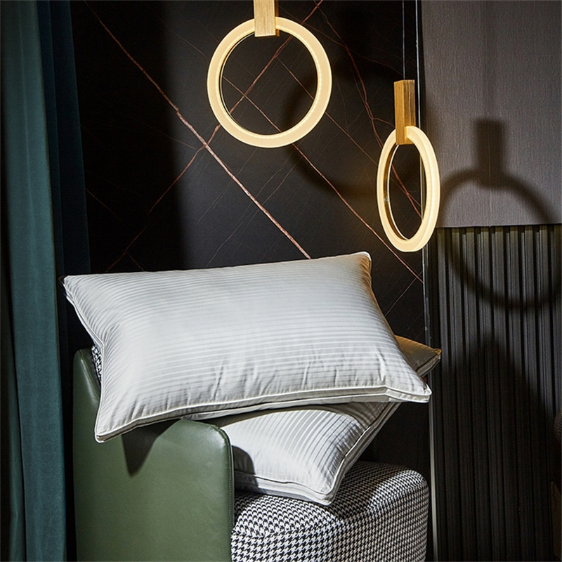Duck Down Three Layers Filling Pillow Sateen Stripe Pillow Duck Down Three Layers Filling Pillow Sateen Stripe Pillow