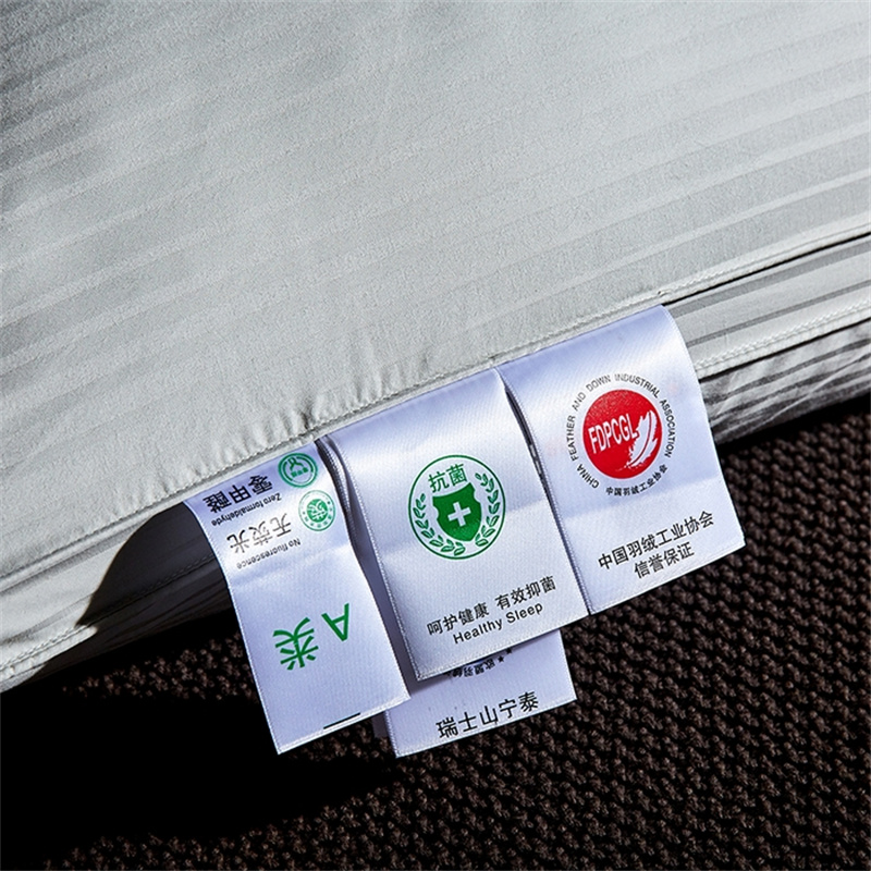 Duck Down Three Layers Filling Pillow Sateen Stripe Pillow Duck Down Three Layers Filling Pillow Sateen Stripe Pillow