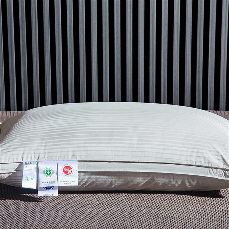 Duck Down Three Layers Filling Pillow Sateen Stripe Pillow Duck Down Three Layers Filling Pillow Sateen Stripe Pillow